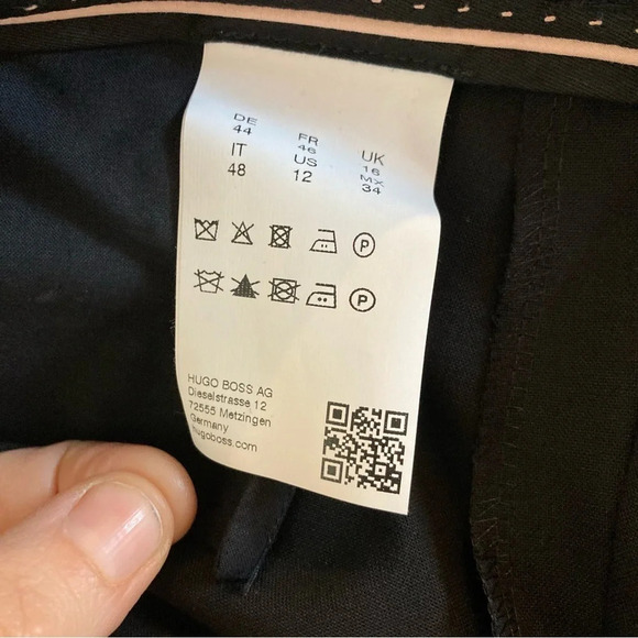 BOSS Hugo Boss Tulea3 Wool Trouser Pants Black 12 - Picture 8 of 8